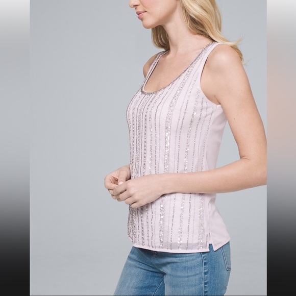 White House Black MarketLilac Beaded Embelished Tank - Picture 5 of 16